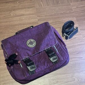 Kipling Purple Messenger Bag with Adjustable Straps